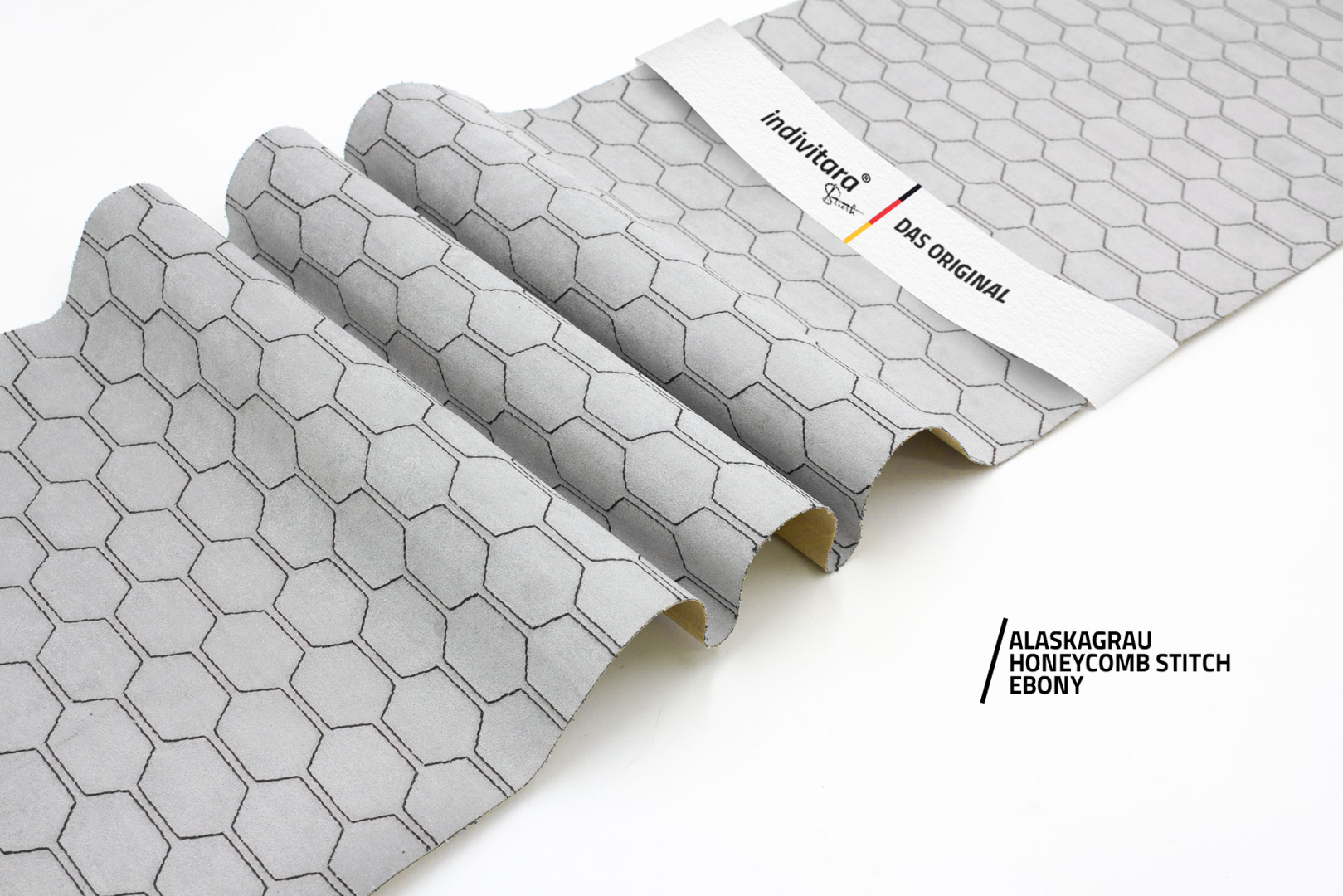 indivitara® Premium Stitch - selbstklebender Mikrofaserstoff Premium mit echten Nähten - Meterware - verschiedene Farben
